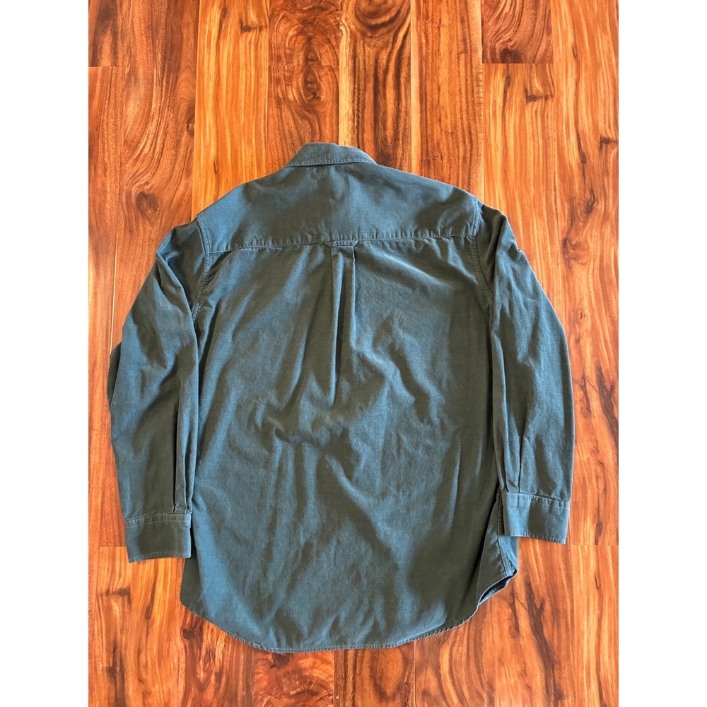 Pendleton Mens Corduroy Button Down Shirt Green Long Sleeve‎ Pocket Size M - Picture 3 of 6